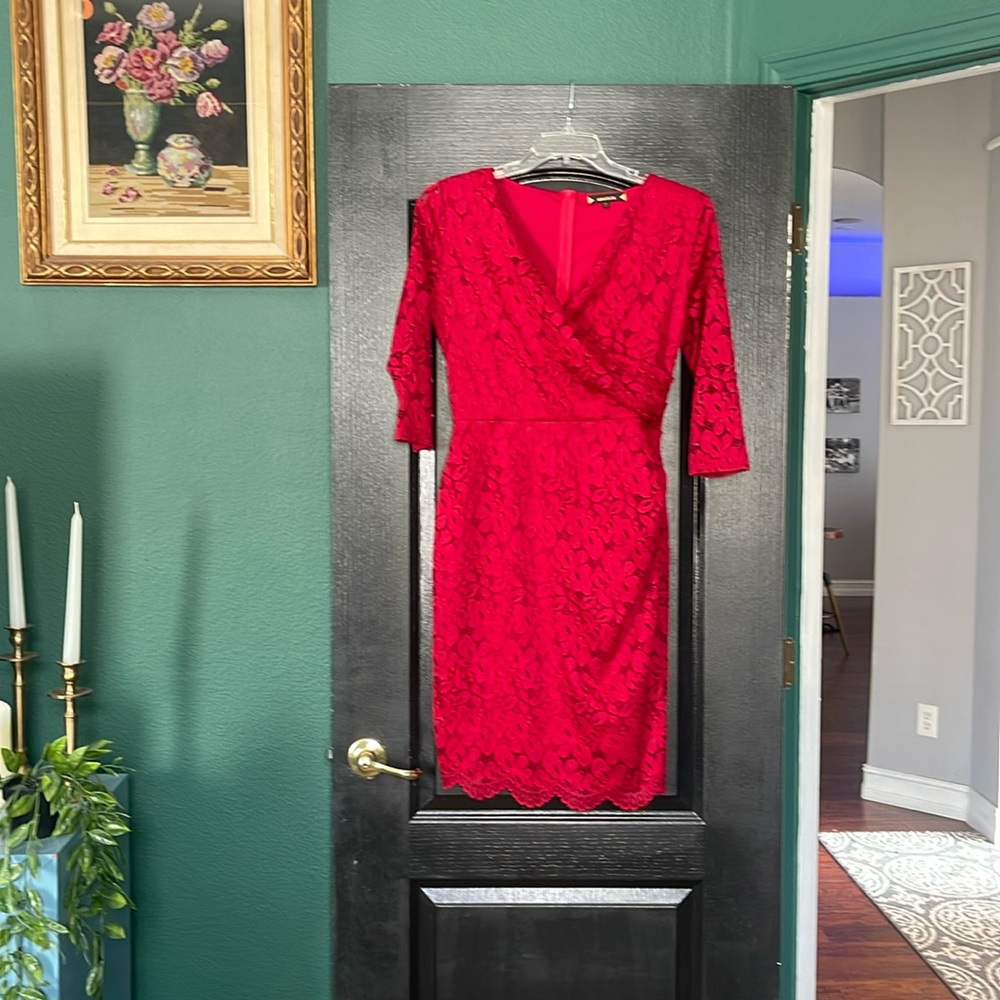 Red lace dress
